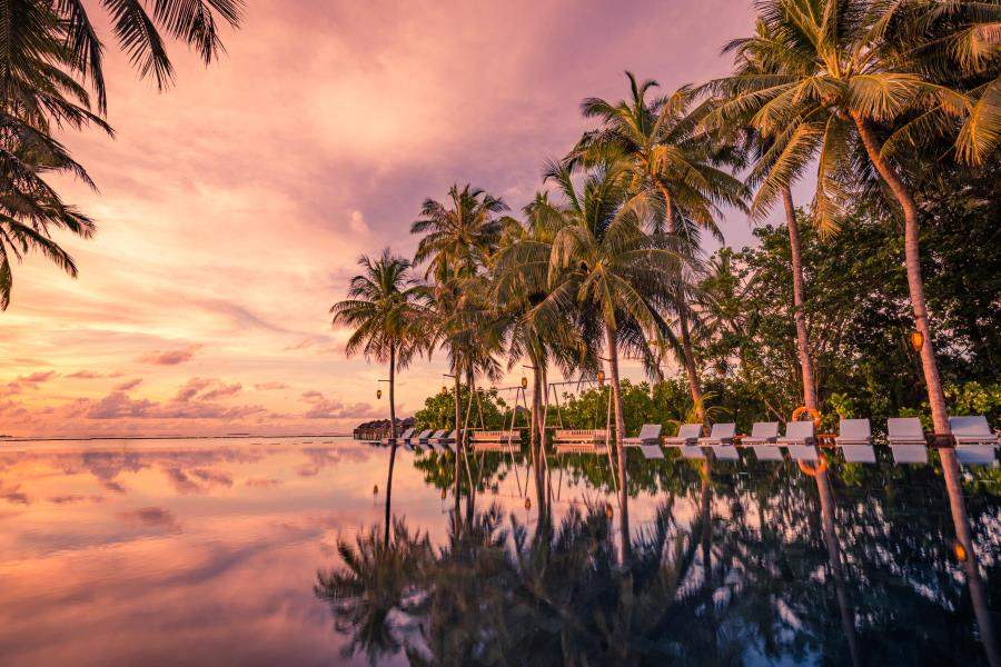 Swimming Pool Sunset